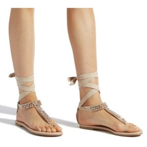 Shoedazzle Chantalia Jeweled Flat Sandals